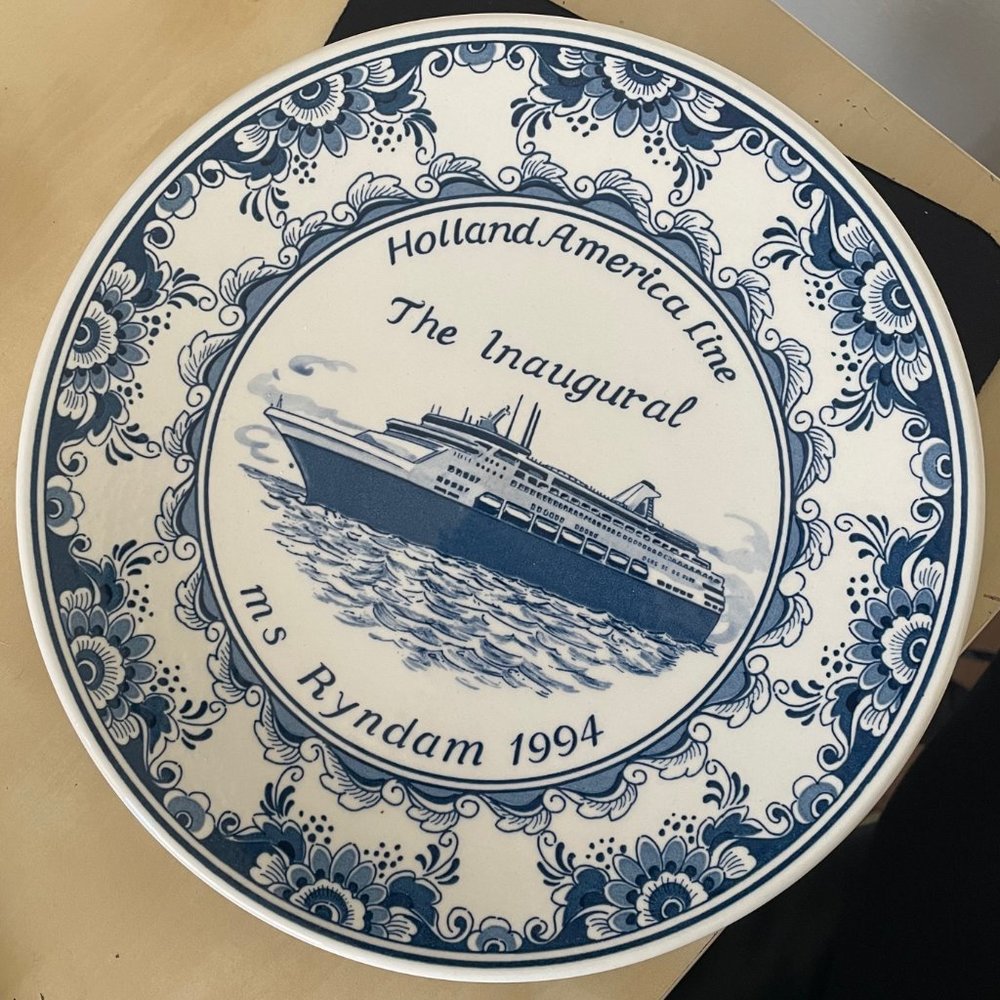 Vintage Holland American Line, Savor the Journey Ms Ryndam 1994 Decorative Plate